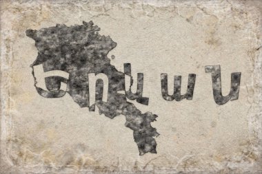 Ermenistan Erivan Haritası ve Beyaz Harf Tasarımı