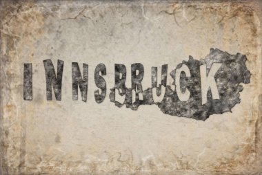 Avusturya Innsbruck Haritası ve Beyaz Harf Tasarımı