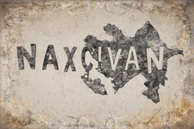 Azerbaycan Nakhchivan Haritası ve Beyaz Harf Tasarımı