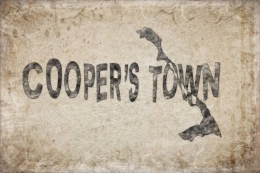 Bahamalar Coopers Şehir Haritası ve Beyaz Harf Tasarımı