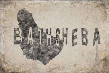 Barbados Bathsheba Haritası ve Beyaz Harf Tasarımı