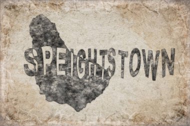 Barbados Speightstown Haritası ve Beyaz Harf Tasarımı