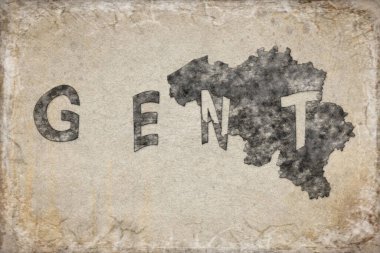 Belçika Gent Haritası ve Beyaz Harf Tasarımı