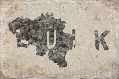 Belçika Liege Haritası ve Beyaz Harf Tasarımı