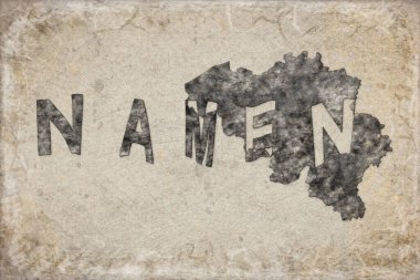 Belçika Namur Haritası ve Beyaz Harf Tasarımı