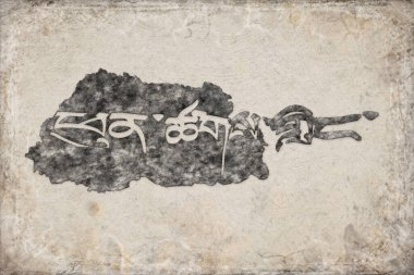 Bhutan Phuentsholing Haritası ve Beyaz Harf Tasarımı