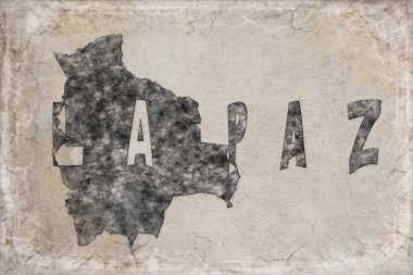 Bolivya La Paz Haritası ve Beyaz Harf Tasarımı