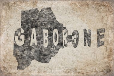 Botswana Gaborone Haritası ve Beyaz Harf Tasarımı
