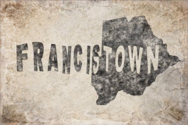 Botswana Francistown Haritası ve Beyaz Harf Tasarımı