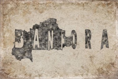 Burkina Faso Banfora Haritası ve Beyaz Harf Tasarımı