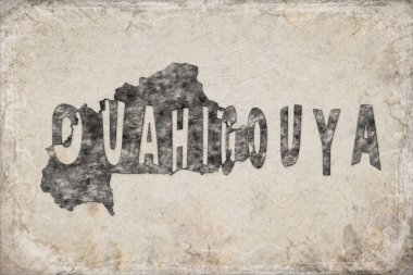 Burkina Faso Ouahigouya Haritası ve Beyaz Harf Tasarımı