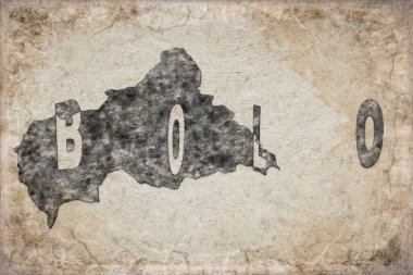 Orta Afrika Cumhuriyeti Bolo Haritası ve Beyaz Harf Tasarımı