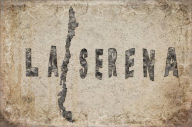 Şili La Serena Haritası ve Beyaz Harf Tasarımı