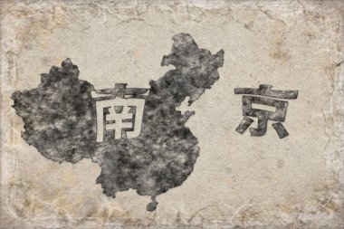 Çin Nanjing Haritası ve Beyaz Harf Tasarımı