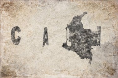 Kolombiya Cali Haritası ve Beyaz Harf Tasarımı