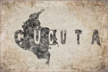 Kolombiya Cucuta Haritası ve Beyaz Harf Tasarımı