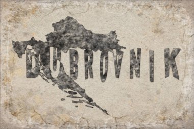 Hırvatistan Dubrovnik Haritası ve Harf Tasarımı