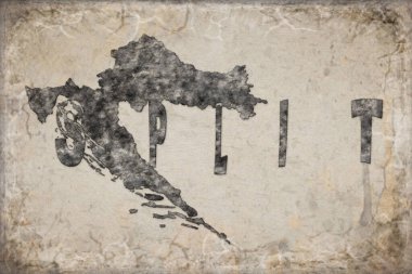 Hırvatistan Beyazlar Üzerine Harita ve Harfleme Tasarımı Böldü