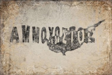 Kıbrıs Famagusta Haritası ve Beyaz Harf Tasarımı