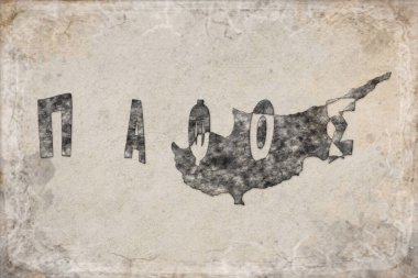 Kıbrıs Paphos Haritası ve Beyaz Harf Tasarımı