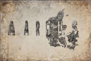 Danimarka Aarhus Haritası ve Beyaz Harf Tasarımı