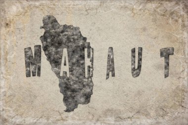 Dominica Mahaut Haritası ve Beyaz Harf Tasarımı