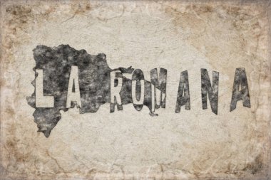 Dominik Cumhuriyeti La Romana Haritası ve Beyaz Harf Tasarımı