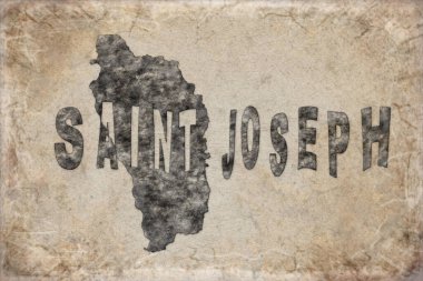 Dominica Saint Joseph Haritası ve Beyaz Harf Tasarımı