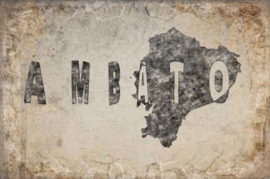 Ekvador Ambato Haritası ve Beyaz Harf Tasarımı
