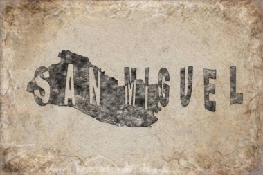 El Salvador San Miguel Haritası ve Beyaz Harf Tasarımı