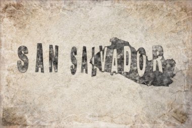 El Salvador San Salvador Haritası ve Beyaz Harf Tasarımı