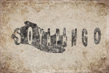 El Salvador Soyapango Haritası ve Beyaz Harf Tasarımı