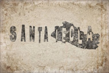 El Salvador Santa Tecla Haritası ve Beyaz Harf Tasarımı