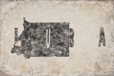 Ekvator Ginesi Luba Haritası ve Beyaz Harf Tasarımı