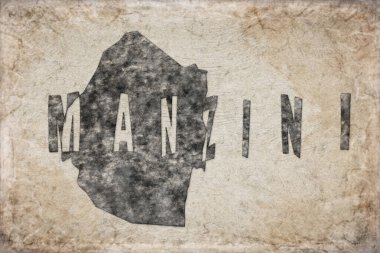 Eswatini Manzini Haritası ve Beyaz Harf Tasarımı