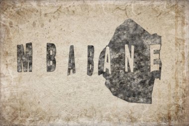 Eswatini Mbabane Haritası ve Beyaz Harf Tasarımı