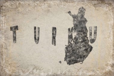 Finlandiya Turku Haritası ve Beyaz Harf Tasarımı