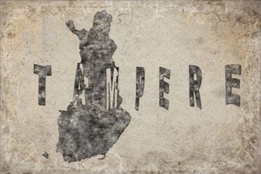 Finlandiya Tampere Haritası ve Beyaz Harf Tasarımı