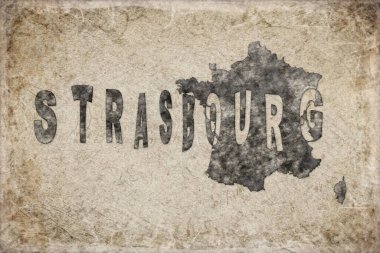 France Strasbourg Haritası ve Harf Tasarımı