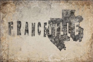 Gabon Franceville Haritası ve Beyaz Harf Tasarımı