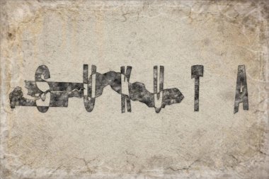 Gambiya Sukuta Haritası ve Beyaz Harf Tasarımı