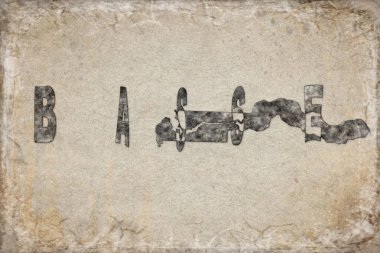 Beyaz Üzerine Gambiya Baskı Haritası ve Harf Tasarımı