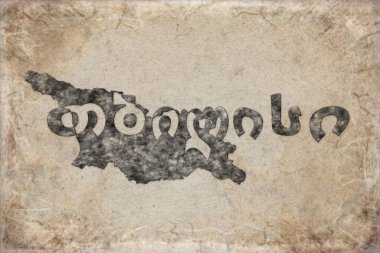 Georgia Tiflis Haritası ve Beyaz Harf Tasarımı