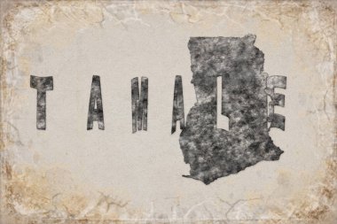 Gana Tamale Haritası ve Beyaz Harf Tasarımı