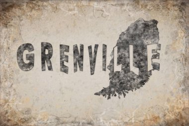 Grenada Grenville Haritası ve Beyaz Harf Tasarımı