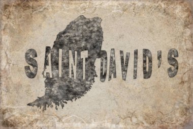 Grenada Saint Davids Haritası ve Beyaz Harf Tasarımı