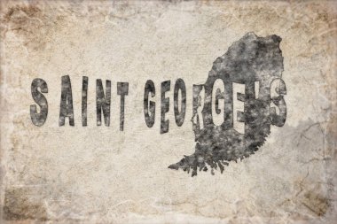 Grenada Saint Georges Haritası ve Beyaz Harf Tasarımı