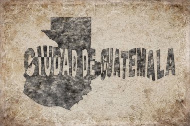 Guatemala Guatemala Şehir Haritası ve Beyaz Harf Tasarımı