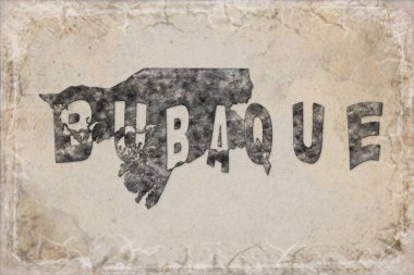 Gine Bissau Bubaque Haritası ve Beyaz Harf Tasarımı