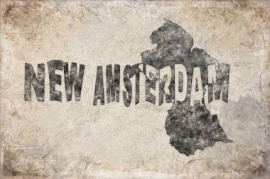 Guyana New Amsterdam Haritası ve Beyaz Harf Tasarımı